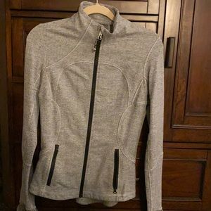 Lulu lemon zip up. Grey herringbone. Size small